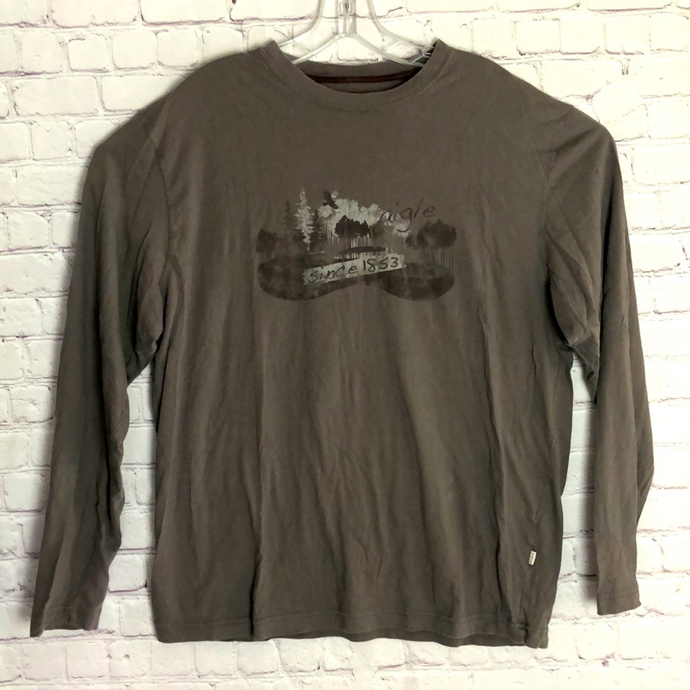 Aigle Men's Brown Long Sleeve Graph Tee Sz.L